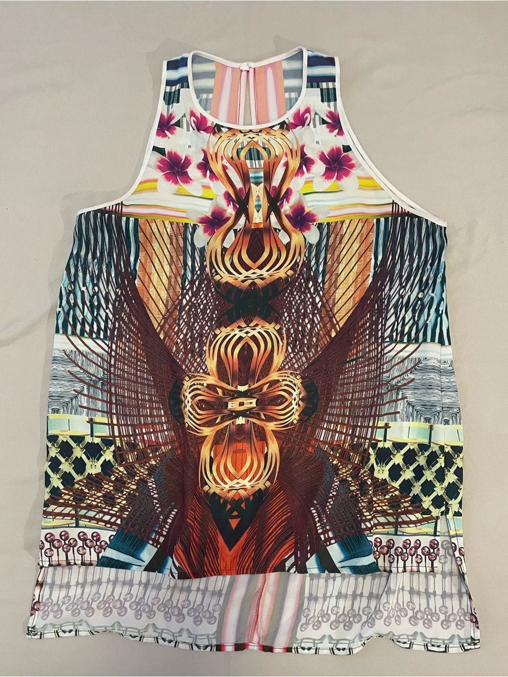 Clover Canyon Multicolor Abstract Floral Print Tank